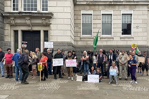 Lib Dem and Green councillors joined residents to oppose a small but noisy hard right demonstration in front of County Hall Lib Dem and Green councillors joined residents to oppose a small but noisy hard right demonstration in front of County Hall